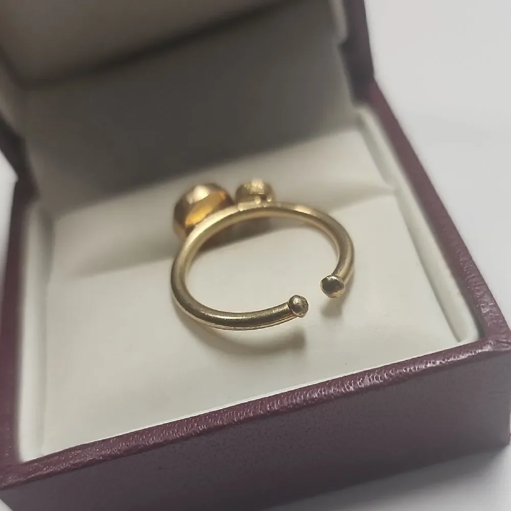 Gold Plated Ring With Ruby Semi Precious Gemstone Size 7.5